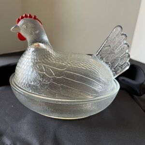 Hen On A Nest Glass